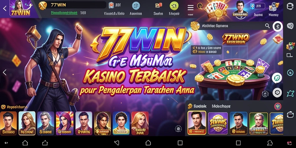 Tampilan permainan kasino yang menarik dan dinamis di 77WIN.