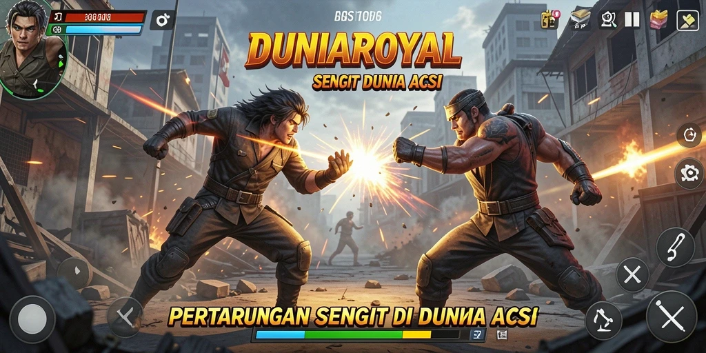 Gameplay menegangkan dari DUNIAROYAL saat pertarungan terjadi.