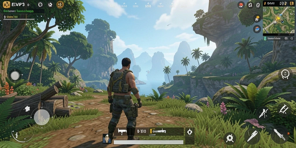 Tampilan gameplay EVIP3 yang menakjubkan dalam dunia terbuka.