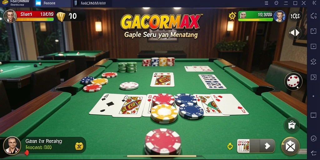 Tampilan gameplay seru di GACORMAX dengan mode Gaple.