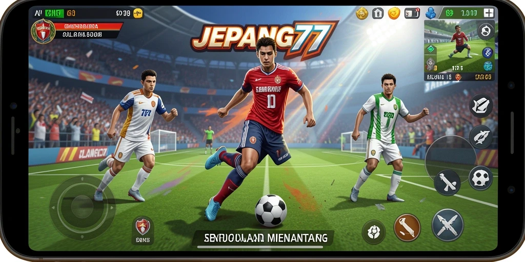 Tampilan gameplay seru dalam JEPANG77 yang penuh aksi olahraga.