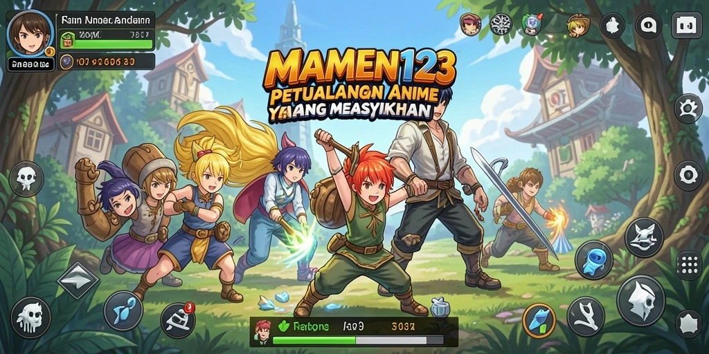 Screenshot gameplay MAMEN123 menampilkan aksi karakter Anime yang seru.