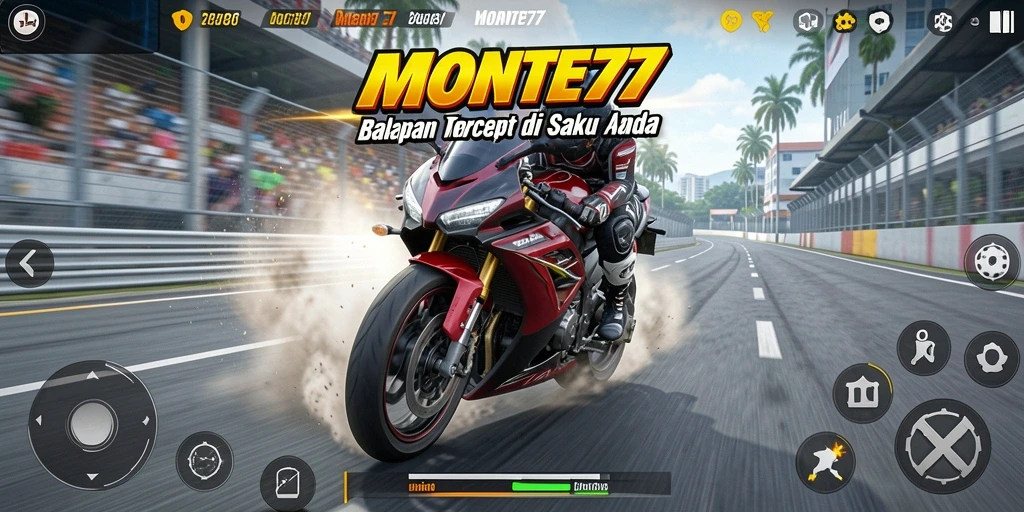 Gameplay seru dan mendebarkan di MONTE77 dengan berbagai motor balap.