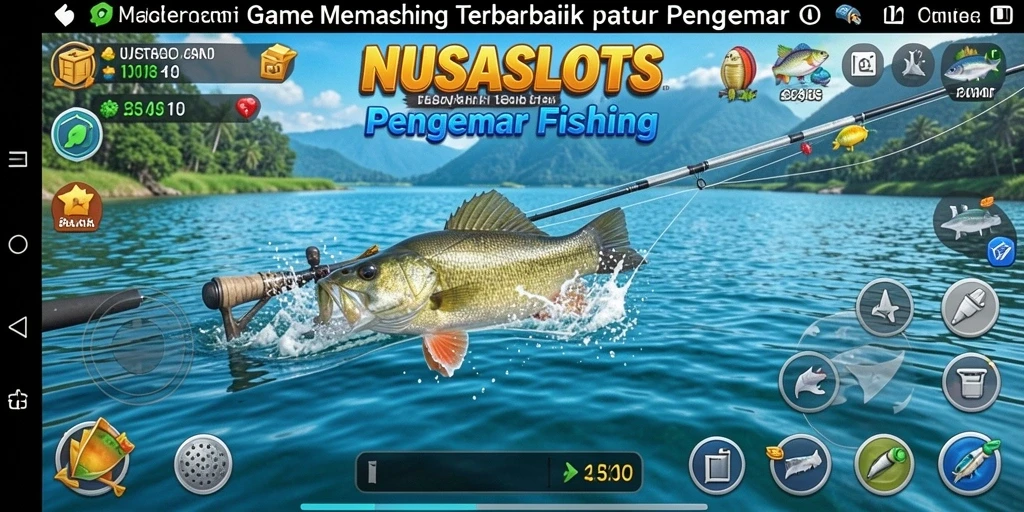Tampilan gameplay NUSASLOTS dengan grafis memukau saat memancing.