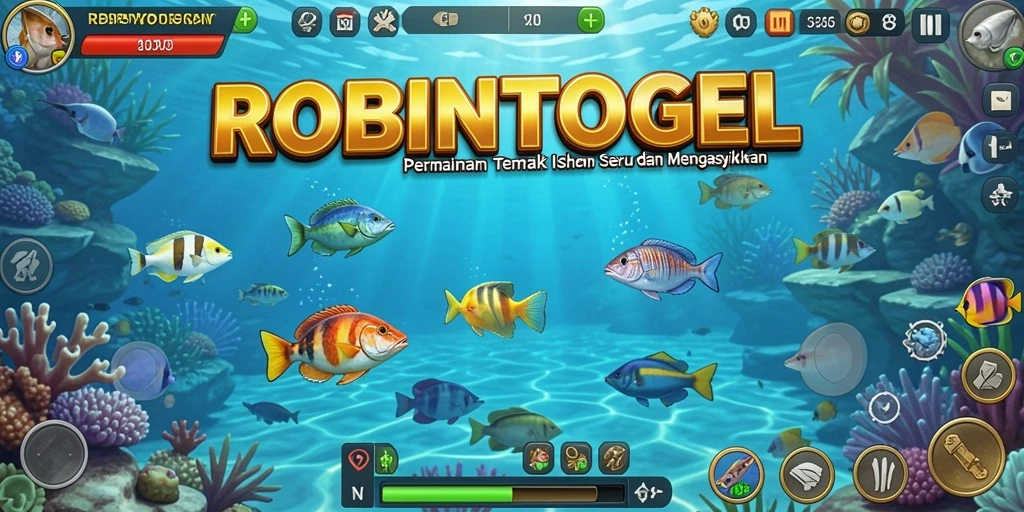 Tampilan screenshot menunjukkan action menembak ikan yang heboh.