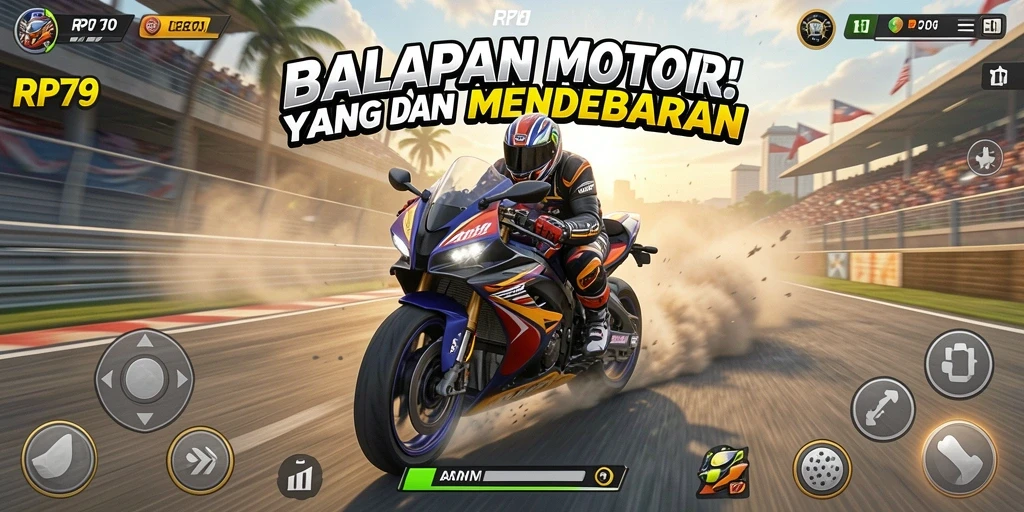 Tampilan gameplay seru dari balapan motor di RP79.
