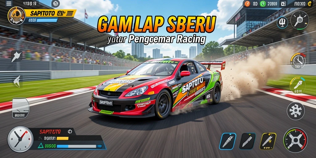 Tampilan gameplay SAPITOTO yang mendebarkan saat balapan.