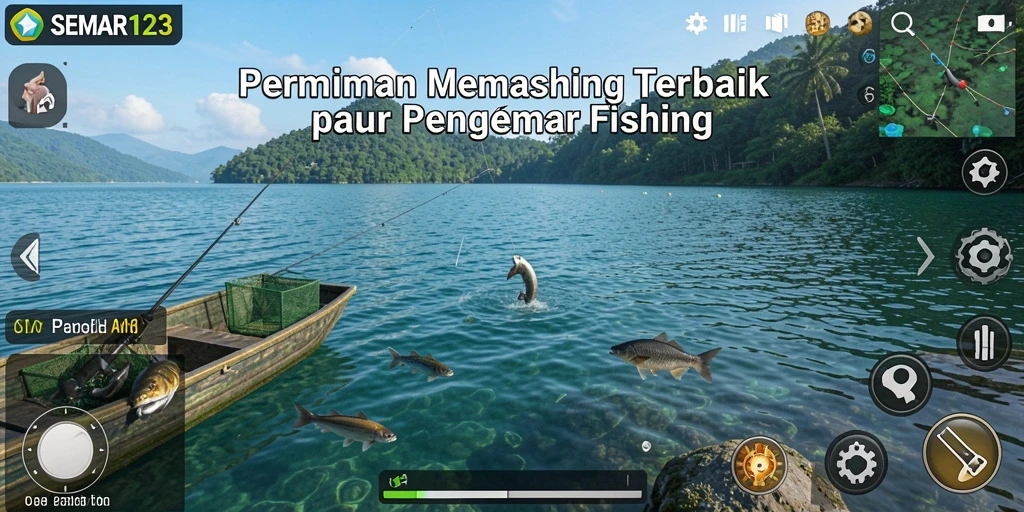 Tampilan gameplay SEMAR123 yang menampilkan aksi memancing seru.