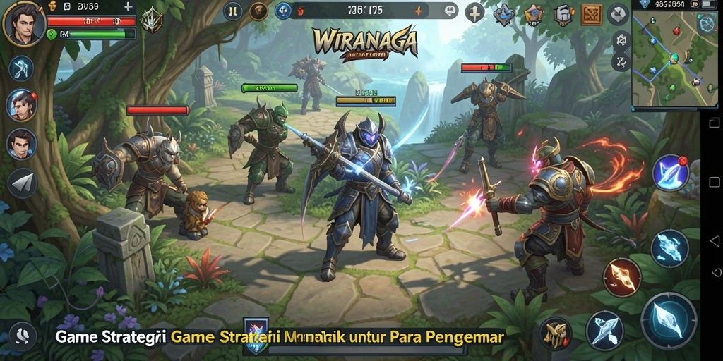 Tampilan gameplay strategi WIRANAGA yang mendebarkan.